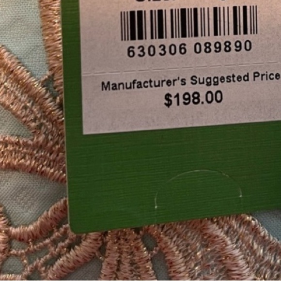 Lily Pulitzer Pearl Whisper Blue Gold Embroidered Shift Dress EUC Size 2 - Picture 10 of 12